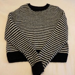 Divided navy striped sweater medium NWT